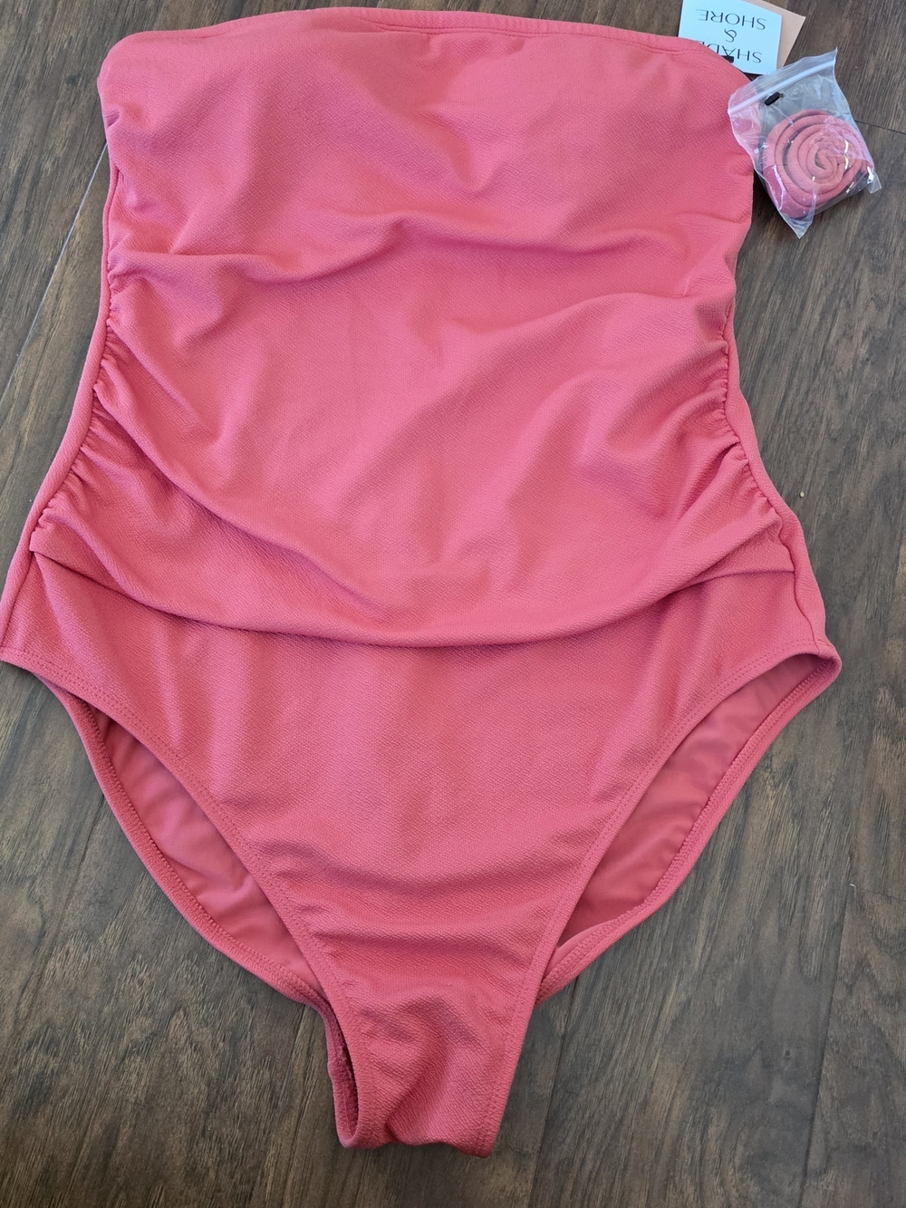 Women's one-piece swimsuit, Shade & Shore. Size XL, pink.